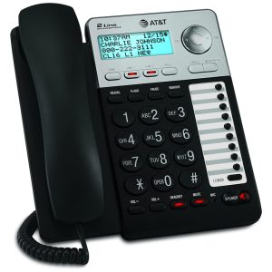 Telefone AT T ML17929 Telefone Com Fio de 2 Linhas Preto