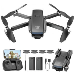 Drone DEERC com Câmera 1080P D20S FPV Mini para Crianças e Adultos Iniciantes Quadricóptero RC Dobrável com Motor sem Escova 2 Baterias Altitude H