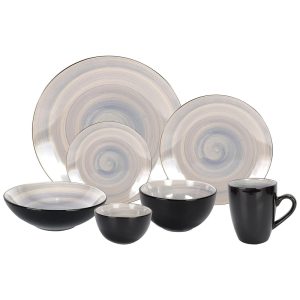 Aparelho de Jantar Stoneware Sonoma 56 peças Laváveis na Máquina CinzaHomeVss