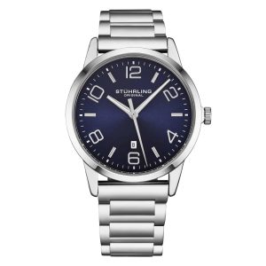 Relógio Masculino Stuhrling Diretriz 4021 Quartzo 42mm Prata e Azul