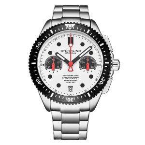 Relógio Masculino Stuhrling 4016.2 Quartzo 42mm com Cronógrafo Prata