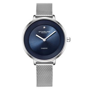 Relógio Feminino Stuhrling Sinfonia 3946 Quartzo 37mm Prata e Azul
