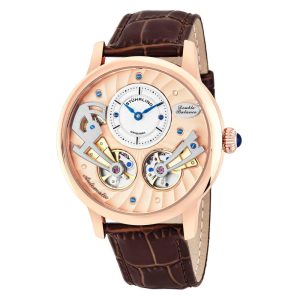 Relógio Masculino Stuhrling Sagittarian 740 Automático 45mm Ouro Rosa