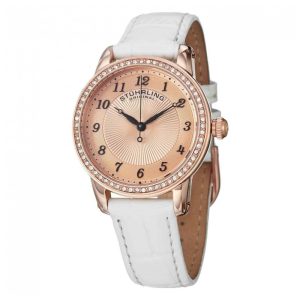 Relógio Feminino Stuhrling Sinfonia 651 Quartzo 34mm Branco e Ouro Rosa