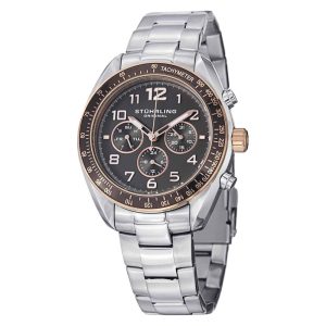 Cronógrafo Dragster 814 GMT 40mm com mostrador cinza e pulseira de aço. Ideal para competições.