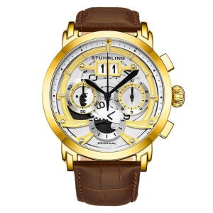 Relógio Masculino Stuhrling Andover 926 Quartzo 47mm com Cronógrafo Marrom