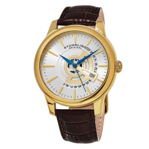 Relógio Masculino Stuhrling Sinfonia 787 Quartzo 42mm Marrom e Dourado