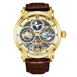 Relógio Masculino Stuhrling 371A.03 Automático 46mm Marrom