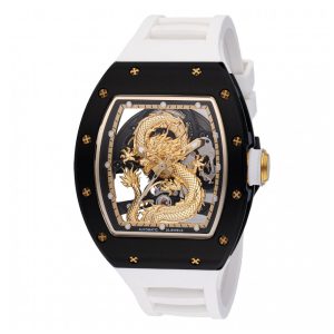 Relógio Masculino Automático Invicta S1 Rally Dragon com Mostrador Esqueleto 41mm Branco 49013