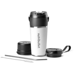 Liquidificador Portátil Ideal para Viagens com Alça de Transporte e Carregamento por USB-C Nutribullet Branco