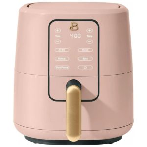 Fritadeira elétrica air fryer Beautiful 3L TurboCrisp rosa com touchscreen 4 programas cesto antiaderente 1200W 110V