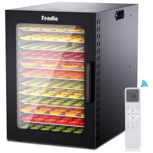 Desidratador de Alimentos para Jerky 12 Bandejas Grandes de Aço Inoxidável 1200W Desidratador de Frutas com Controle Remoto Fendia