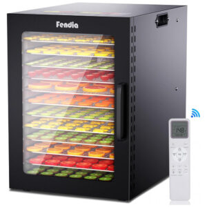 Desidratador de Alimentos para Jerky, 12 Bandejas Grandes de Aço Inoxidável, 1200W Desidratador de Frutas com Controle Remoto, Fendia