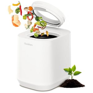 Composteira Elétrica de Cozinha Ouaken 4L Branco Smart Auto-Limpeza 120V