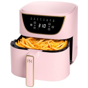 Paris Hilton Air Fryer Rosa 6 Litros 8 em 1 Display Touchscreen Sem PFAS 1700W Fácil Limpeza