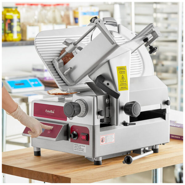 Fatiadora Industrial Automática de Carne Estella SLAS13 13 Heavy Duty com Opção de Uso Manual e Balança 3/4 hp