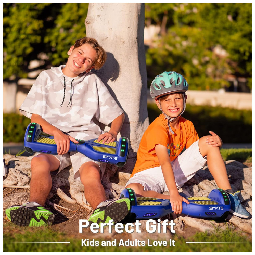 Hoverboard SIMATE Azul Amarelo All Terrain com Bluetooth, Luzes de LED e Controle por Aplicativo – Crianças e Adultos - Imagem 6