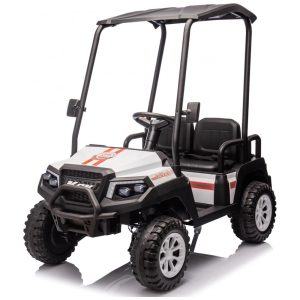 Carrinho Elétrico Infantil 4x4 24V Sopbost 4 Lugares Controle Remoto Suspensão EVA 4 Motores MP3 Bluetooth Branco