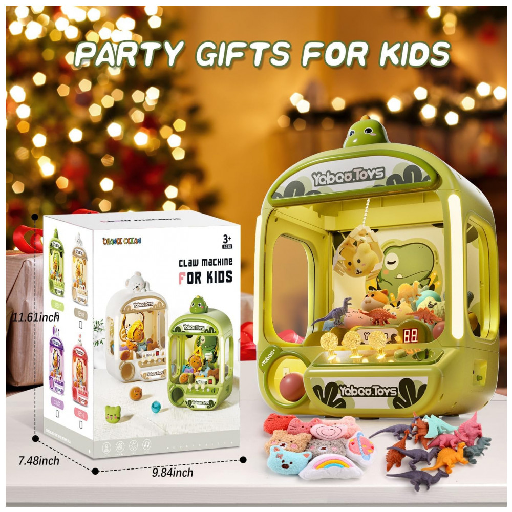 Máquina de Garra Infantil ORANGE OCEAN Estilo Dinossauro com Luzes e Som – 60 Peças, Brinquedo Arcade Grande para Crianças 3 a 8 Anos - Imagem 7