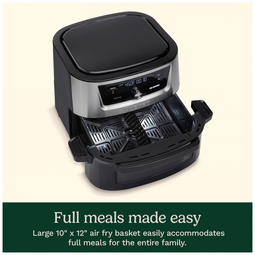 Fritadeira de Ar Cuisinart, Forno de 9 Litros com Cesto de Aço Inoxidável e 6 Programas para Assar, Cozinhar, Grelhar, Fritar, - Imagem 3