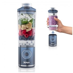 Liquidificador Portátil sem Fio 500mL com 3 Programas À prova de Vazamento 11V Ninja Blast Max BC251NV Azul