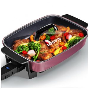 Panela Elétrica Skillet 7L Nuwave Medley XL Canela Digital Antiaderente Cerâmica PFAS Free com Tampa de Vidro 110V