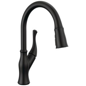 Torneira Cozinha com Pulverizador Pull Down de Ancoragem Magnética Delta Ophelia 19888Z-BL-DST Preto Fosco