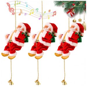 Decoração de Natal: Papai Noel Musical Escalando Corda Papai Noel Elétrico Atualizado 2026 Com Música e MovimentoGeneric