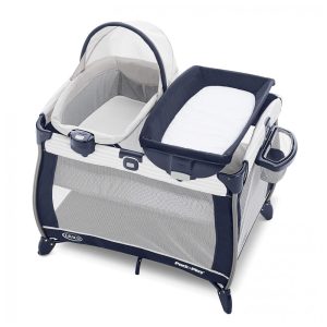Berço Cercado Portátil com Trocador de Fraldas e Berço Removível Graco Branco e Azul