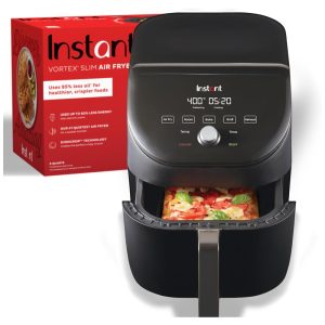 Fritadeira Elétrica AirFryer 6L com Painel Digital e Cesto Antiaderente 110V Vortex Slim Preta
