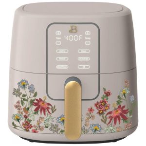 Air Fryer Digital 6L Beautiful Wildflower Porcini Taupe TurboCrisp 4 Funções Display Touch Cesto Antiad. 1750W 110V