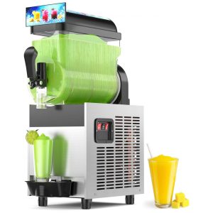 Máquina de Raspadinha 15L/4 Cal Commercial com Luz LED Tanques de 15L para Margarita Suco Smoothie Daiquiri Coquetel