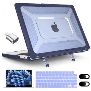 Capa Rígida Antichoque Azul Marinho para MacBook Air 15″ (2023–2025, Modelos A3241/A3114/A2941, M2/M3/M4) – MEEgoodo