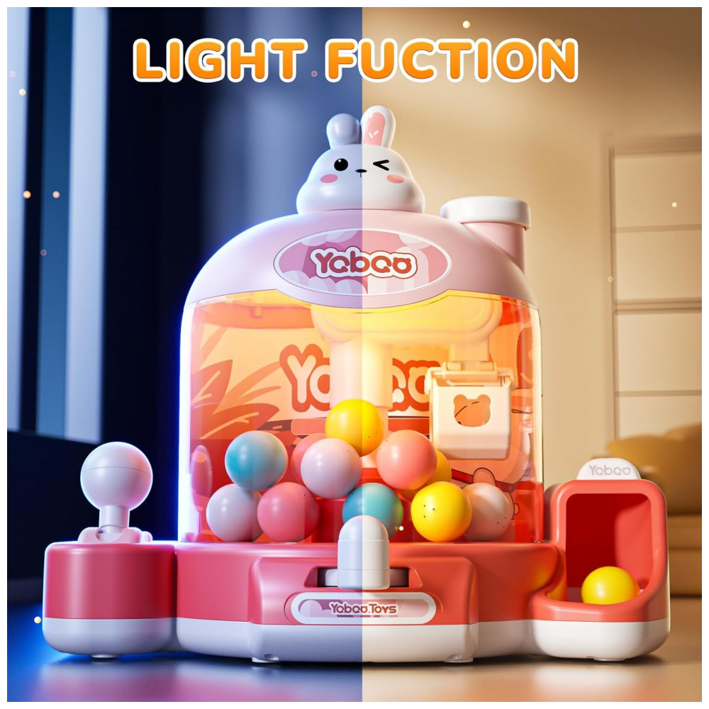 Máquina de Garra Rosa Skirfy – Mini Arcade Infantil com Luzes, Som e Temporizador de 60 Segundos - Imagem 3