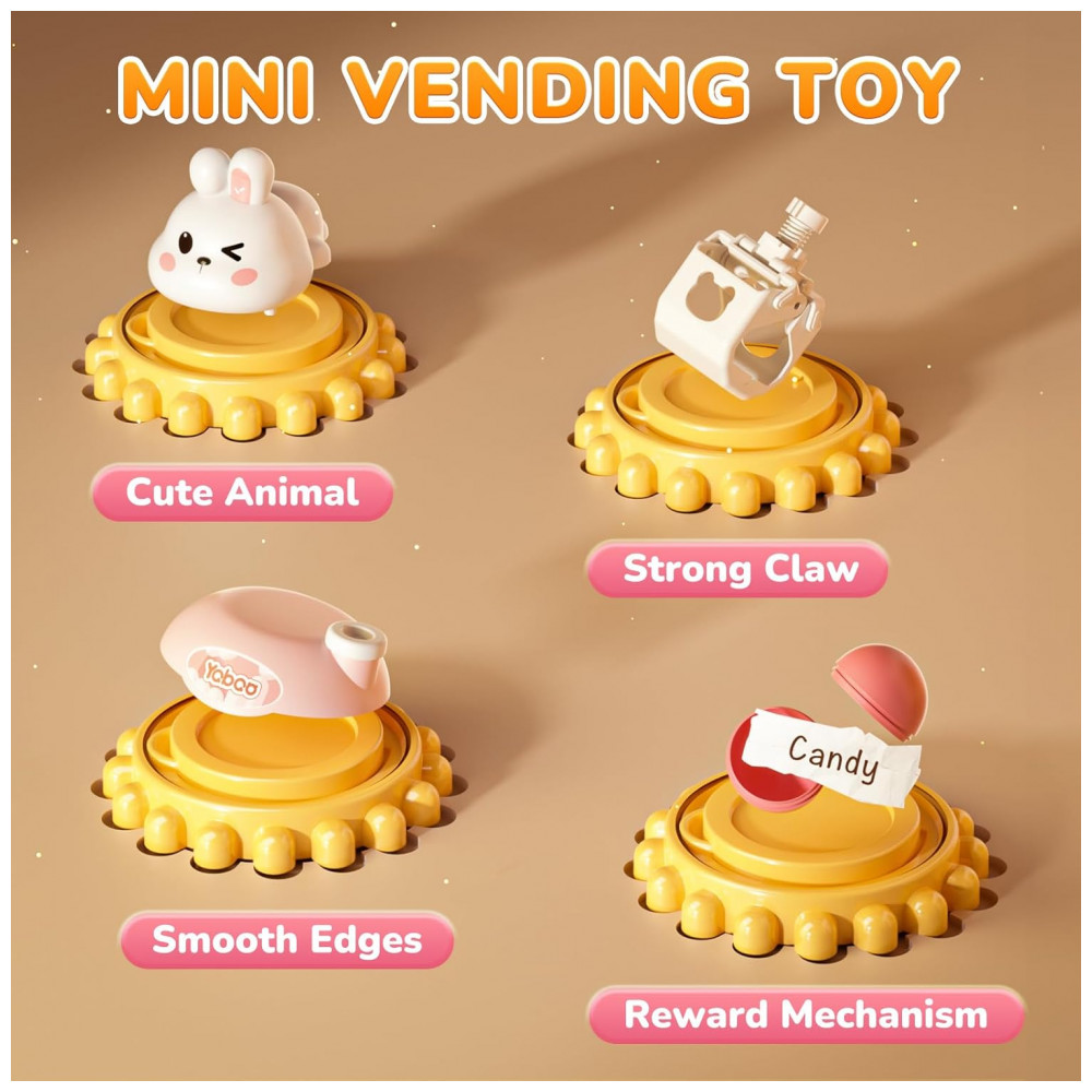 Máquina de Garra Rosa Skirfy – Mini Arcade Infantil com Luzes, Som e Temporizador de 60 Segundos - Imagem 5