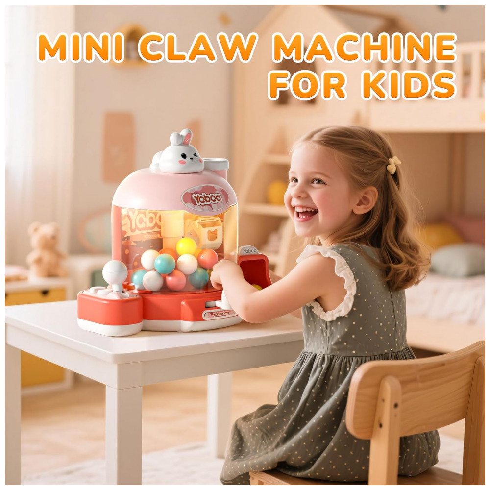 Máquina de Garra Rosa Skirfy – Mini Arcade Infantil com Luzes, Som e Temporizador de 60 Segundos - Imagem 6