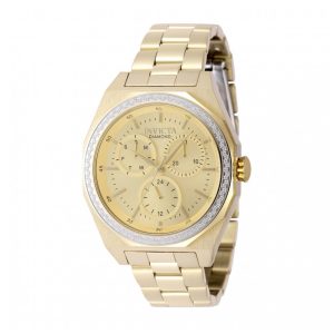 Relógio Invicta Elite Diamond com 041 Quilates de Diamantes Mostrador de Madrepérola 38mm Dourado 48783