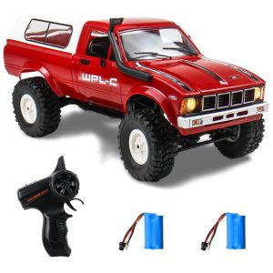 Caminhão de Controle Remoto Todo Terreno WPL C24 4x4 Escala 1:16 Losbenco - 2 Baterias e Luzes de LED para Crianças e Adultos