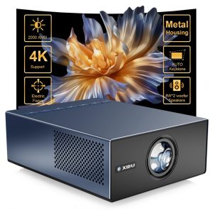 Projetor Portátil XIDU Naval 2000 ANSI 1080P Foco Elétrico Keystone Auto S31 105V