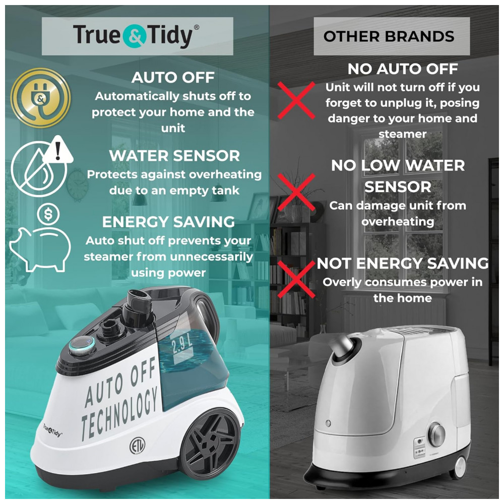 Steamer,Passadeira e Vaporizador de Roupas True Tidy Comercial Pesado 1800W para Uso Residencial e Comercial, - Imagem 2