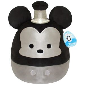Pelúcia Steamboat Willie Mickey Mouse de 35 cm Colecionável e Super Macio para Crianças Squishmallows SQK0489 Preto