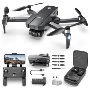 Drone Holy Stone HS720R com Gimbal de 3 Eixos e GPS para Adultos Câmera 4K EIS FPV RC Quadricóptero Dobrável com Alcance de Transmissão de Vídeo de