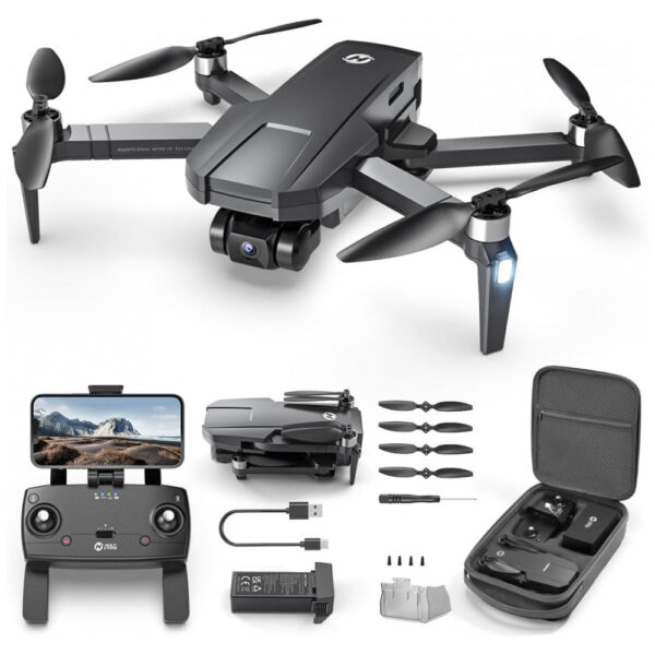 Drone Holy Stone HS720R com Gimbal de 3 Eixos e GPS para Adultos, Câmera 4K EIS FPV RC, Quadricóptero Dobrável com Alcance de Transmissão de Vídeo de
