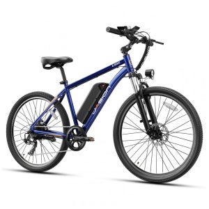 Bicicleta Elétrica Jasion EB5 Azul 1000W Motor Brushless Bateria Removível 360Wh Pneus 66cm 7 Marchas Suspensão Dianteira 110V