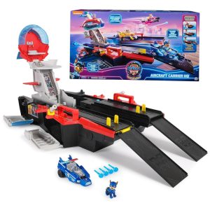 Porta-Aviões com Boneco de Ação Chase e Mighty Pups Cruiser para Crianças Acima de 3 Anos Patrulha Canina