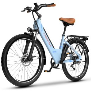 Bicicleta Elétrica Aoango EK2 Langse Azul D 26" | Motor Brushless 1000W Pico Bateria 48V 720Wh 7 Velocidades Suspensão Ajustável