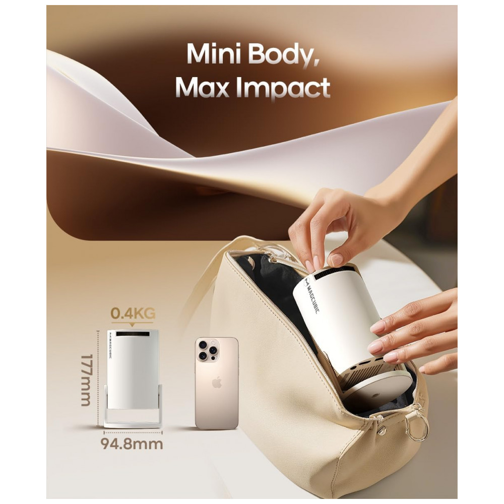 Projetor Mini Magcubic 2025 Upgraded HY300PRO com WiFi e Bluetooth, Suporte 4K, Correção Automática Keystone, Rotação de 180 Graus, - Imagem 3