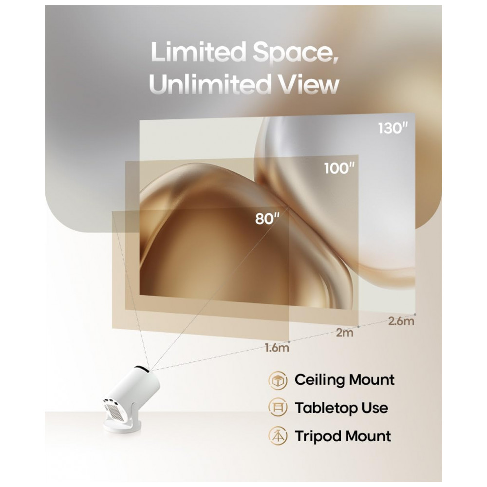 Projetor Mini Magcubic 2025 Upgraded HY300PRO com WiFi e Bluetooth, Suporte 4K, Correção Automática Keystone, Rotação de 180 Graus, - Imagem 7