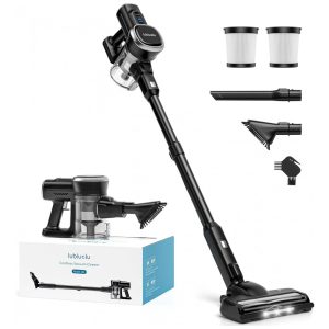 Aspirador Sem Fio Lubluelu LU-202-BK-US Preto Touch Screen Autoestável 50 Minutos 22.6V.