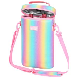 Tirrinia: Bolsa Térmica para 2 Garrafas de Vinho Resistente a Vazamentos - Perfeita para Viagens Restaurantes Degustações e Presentes